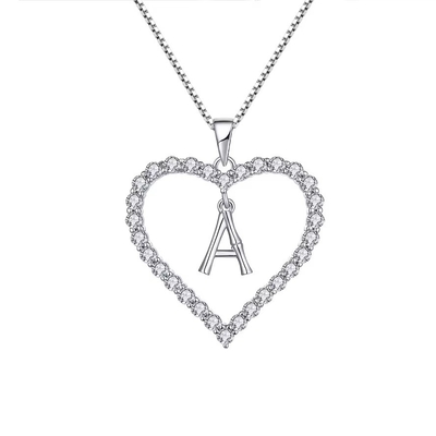 YASVITTI 925 Sterling Gümüş Mücevherler A-Z Harflerle Kalp Şekilli Kolye