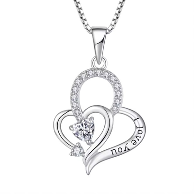 YASVITTI I Love You Heart Pendant Kolye Çok Renkli Kalp Kübik Zirkonya Lüks Gümüş 925 Kalp Kolye Mücevherleri