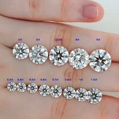 0.5ct 1ct 1.5ct 2ct 3ct Beyaz Moissanite Elmas HPHT CVD Laboratuvar Büyümüş Elmas