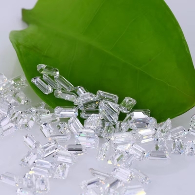 3 Karat Küçük Boyutlu Zümrüt Kesim Vvs Laboratuvar Büyütülmüş Elmas Melee Mücevherler için Moissanite