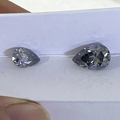 Cümle 0.5ct 1ct 2ct Gri Mossinate elmas Gem Gri Renk Oval Pear Cut Loose doğal moissanite düğün yüzükleri