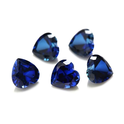 Değerli taşlar Sıfır Değerli taş Kalp Kesim 3x3mm 10x10mm 33# 34# Mavi safir Sentetik taşlar
