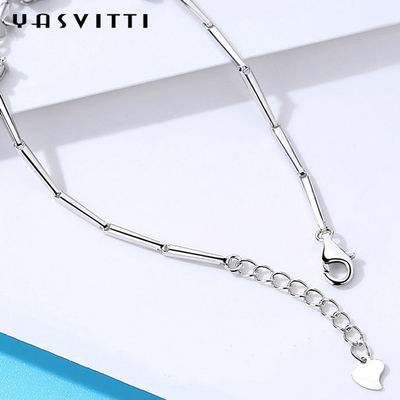 7.7in 0.15oz Som Gümüş Takı Bilezikler SGS trendy Dört Yapraklı Yonca Bileklik
