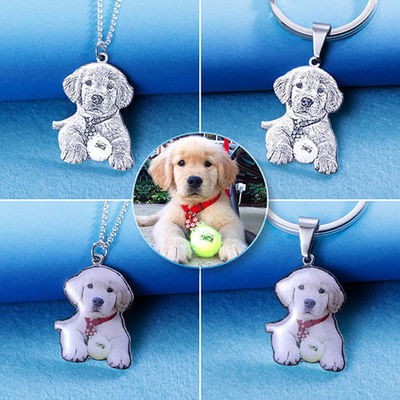 0.87in 2.2cm Özel Gümüş Kolyeler S925 Trendy Kişiselleştirilmiş Köpek Künyesi Kolye