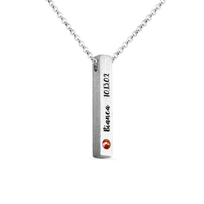 4x4x30mm 0.46oz Özel Gümüş Kolyeler Gümüş Dikdörtgen Kolye Kolye SGS