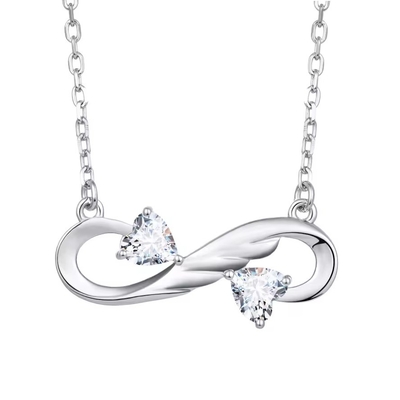 YASVITTI 925 Sterling Silver Infinity Heart Kolye Yüksek Kalite Kübik Zirkon Lüks Kadınlar Kolye Mücevher Toptan