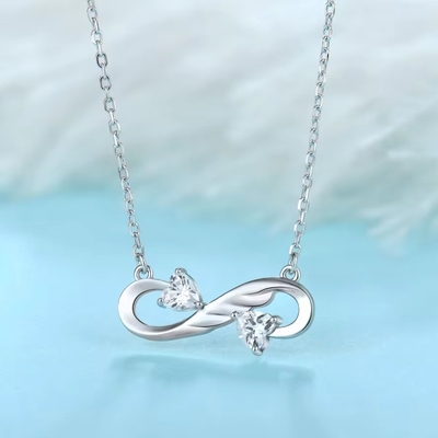 YASVITTI 925 Sterling Silver Infinity Heart Kolye Yüksek Kalite Kübik Zirkon Lüks Kadınlar Kolye Mücevher Toptan
