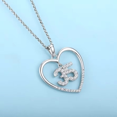YASVITTI Custom Fashion 925 Sterling Gümüş Kalp Kolyesi 50 ve 30 numaralı Kolye Kolye Alışverişleri