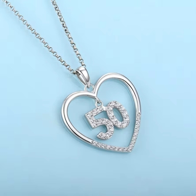 YASVITTI Custom Fashion 925 Sterling Gümüş Kalp Kolyesi 50 ve 30 numaralı Kolye Kolye Alışverişleri
