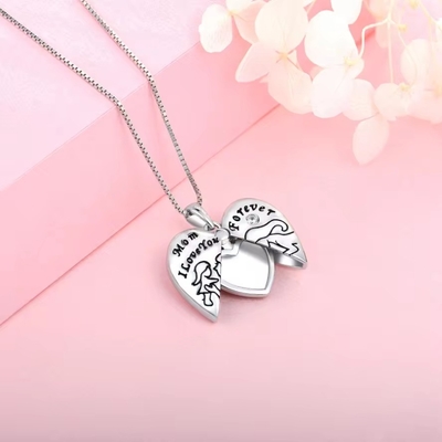 YASVITTI 925 Sterling Gümüş Anne Seni Sonsuza Kadar Seviyorum Kalp Kolye Kolye Kadınlar için