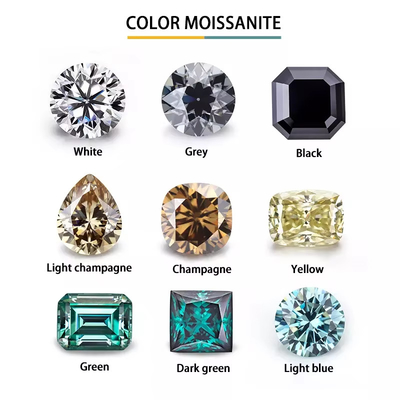 Beyaz Açık Mücevher Rengi Moissanite Kalp Ok Parlak Yüzükler Kesilmiş