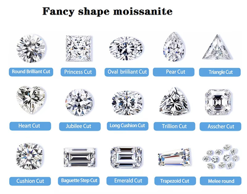 Beyaz Açık Mücevher Rengi Moissanite Kalp Ok Parlak Yüzükler Kesilmiş