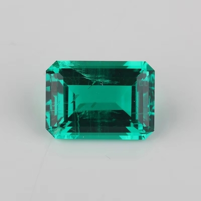 7*9mm Sekizgen Zümrüt Kesim Yeşil Sentetik Zümrüt Taş Sonsuza Dek Tek Renk Moissanite