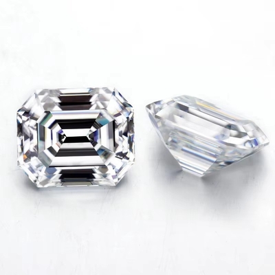 Zümrüt Kesim EF Beyaz VVS Sentetik Mücevher Moissanite Elmas Yüzükler İçin