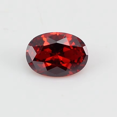 8*12mm Renkli Moissanite Oval Kan Kırmızı Kristal Cam Moissanite Nişan Yüzükleri için