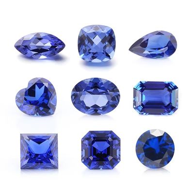 Laboratuvarda yetiştirilen kraliyet mavi safir yastık kesilmiş oval armut şekli mücevher yapmak için