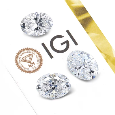 Büyük Boyut 5ct Oval Kesim CVD E F VS1 VS2 IGI Laboratuvar Büyütülmüş Sıfır Elmaslar Toptan