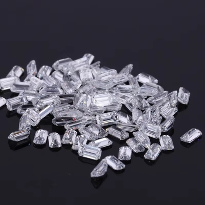 3 Karat Küçük Boyutlu Zümrüt Kesim Vvs Laboratuvar Büyütülmüş Elmas Melee Mücevherler için Moissanite