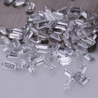 3 Karat Küçük Boyutlu Zümrüt Kesim Vvs Laboratuvar Büyütülmüş Elmas Melee Mücevherler için Moissanite