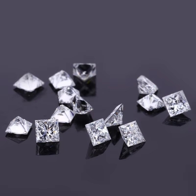 Prenses Cut 1.4*1.4-4*4mm Melee HPHT DEF VS Square Laboratuvar Yaratılmış Elmaslar Moissanite