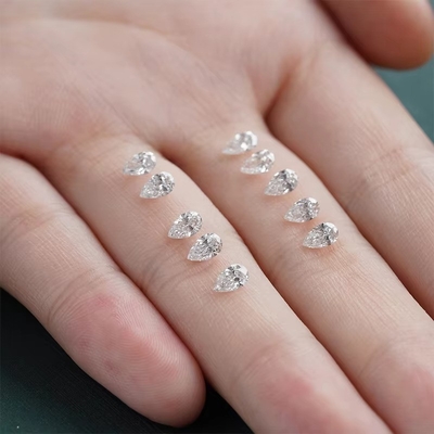 Laboratuvarda yetiştirilen elmaslar mücevher kolye kolye küpesi, armut kesimi Moissanite gevşek taşlar