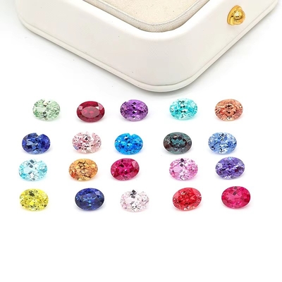 Renkli 6 * 8mm Oval Cut Laboratuvar Büyümüş Elmas 22 Çok Renkli 1.5ct Sapphire Ruby Zümrüt Sıfır Taş