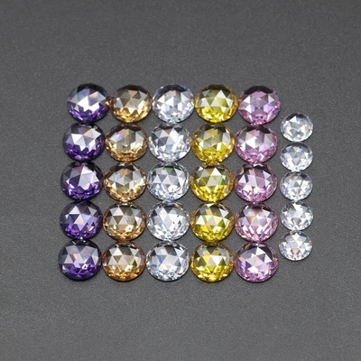 Gül Kesim Kübik Zirkonya Moissanite Yuvarlak Parlak Kesim Taşlar Uygulanan ısı işlemleri