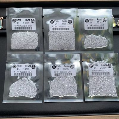 5A Kalite 1000pcs/Bag 1mm - 3.0mm Taş Mücevherler Mücevherler İçin Beyaz Kübik Zirkonya