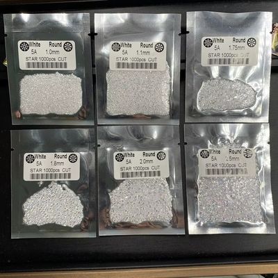 5A Kalite 1000pcs/Bag 1mm - 3.0mm Taş Mücevherler Mücevherler İçin Beyaz Kübik Zirkonya