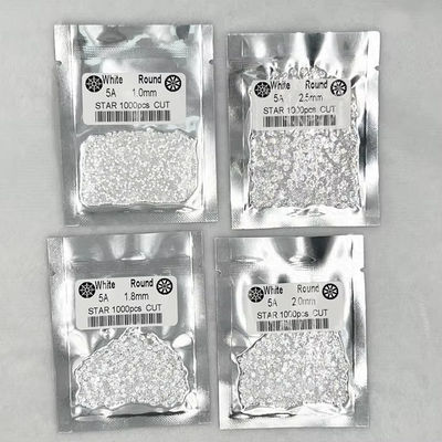 5A Kalite 1000pcs/Bag 1mm - 3.0mm Taş Mücevherler Mücevherler İçin Beyaz Kübik Zirkonya