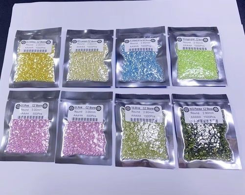 0.8mm 2mm 2.8mm Yeşil Pembe Mavi Renk Moissanite Sınıf 3A 5A Küçük Boyut CZ Kübik Zirkonya