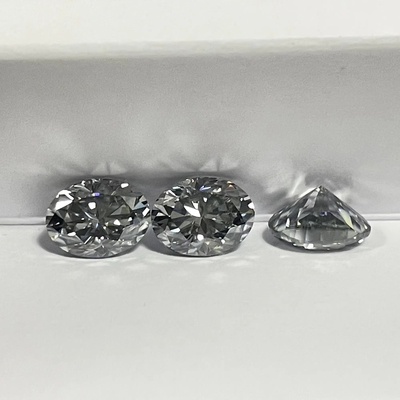 Cümle 0.5ct 1ct 2ct Gri Mossinate elmas Gem Gri Renk Oval Pear Cut Loose doğal moissanite düğün yüzükleri