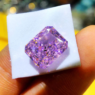 GRA Pembe Mosanit Gem Radiant Cut VVS Sıvı Zümrüt Moissanite Elmas prenses kesimi moissanite yüzük pembe moissanite