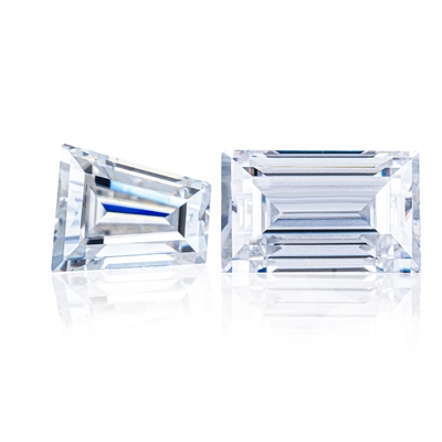 Moissanite solitaire yüzüğü Toptan Satış Mossanite Gem Tapered Baguette Cut Charles VVS Loose Moissanite Diamond gem