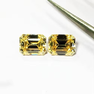 Parlak Sarı Moissanite Gem Radiant Cut GRA VVS Altın Yüzük için Moissanite Elması