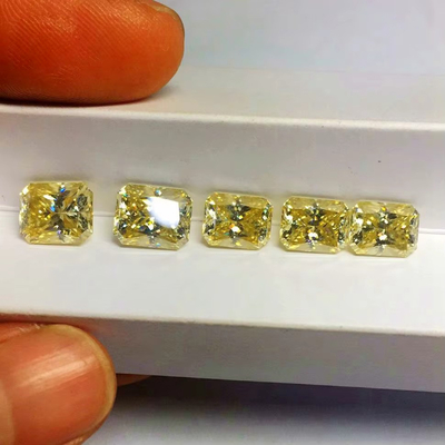 Parlak Sarı Moissanite Gem Radiant Cut GRA VVS Altın Yüzük için Moissanite Elması