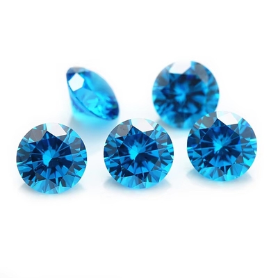 Toptan 3A Renkler CZ Taşlar Yuvarlak Kesim 3.0mm-9.0mm Kübik Boş Moissanite Elmas Gümüş Mücevherler için