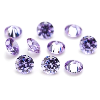 Toptan 3A Renkler CZ Taşlar Yuvarlak Kesim 3.0mm-9.0mm Kübik Boş Moissanite Elmas Gümüş Mücevherler için