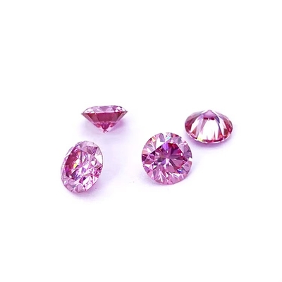GRA Sertifikası Pembe Renk 3mm 12mm Moissanite Elmas VVS1 Yuvarlak Parlak Kesilmiş Moissanite Taşları