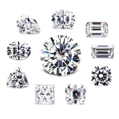 GRA sertifikası kesilmiş Beyaz Moissanite Elmas Prenses Oval Pear Asscher Parlak Zümrüt kesilmiş gevşek moissanite taşları VVS