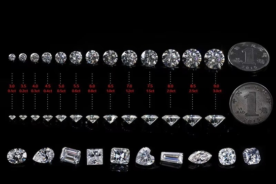 GRA sertifikası kesilmiş Beyaz Moissanite Elmas Prenses Oval Pear Asscher Parlak Zümrüt kesilmiş gevşek moissanite taşları VVS