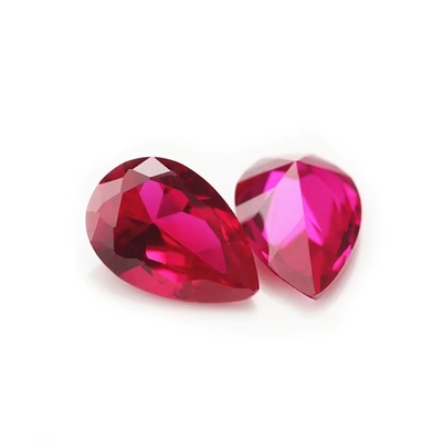 Vintage Tarzı Ruby Moissanite Sentetik Korundum Pear Şekli 2x3mm'den 10x14mm'e Kadar Mücevher Yapımı İçin Sıfır Taş