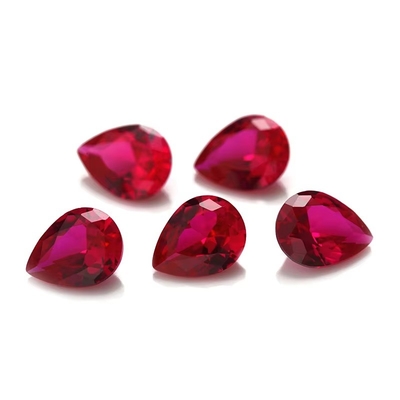 Vintage Tarzı Ruby Moissanite Sentetik Korundum Pear Şekli 2x3mm'den 10x14mm'e Kadar Mücevher Yapımı İçin Sıfır Taş