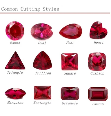 Prenses Kare Kesim Sentetik Rubin 5# Korundum Boş Taş Moissanite Nişan Yüzükleri İçin