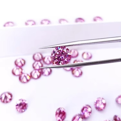 Fabrika Toptan Pembe Moissanite Elmas Yuvarlak Parlak Kesim 3.0mm-12.0mm VVS1 gevşek moissanite taşları 4 karat halka