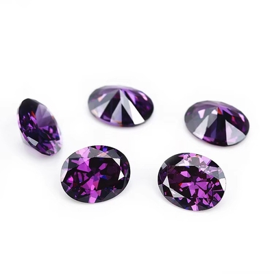 8x6mm Yumuşak taş Avrupa makine kesimi Ametist Renk Oval Biçim Sentetik Kübik Zirkonya Siyah