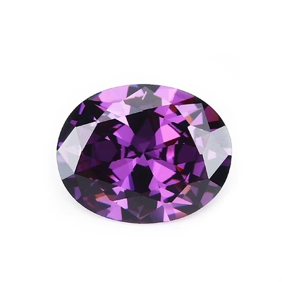 8x6mm Yumuşak taş Avrupa makine kesimi Ametist Renk Oval Biçim Sentetik Kübik Zirkonya Siyah