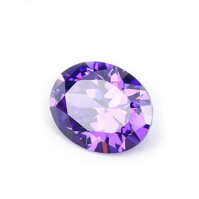 8x6mm Yumuşak taş Avrupa makine kesimi Ametist Renk Oval Biçim Sentetik Kübik Zirkonya Siyah