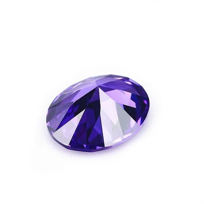 8x6mm Yumuşak taş Avrupa makine kesimi Ametist Renk Oval Biçim Sentetik Kübik Zirkonya Siyah