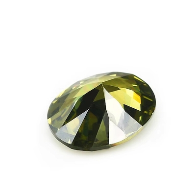 Moissanite küpeler mücevherler pembe peridot granet sarı cz taşlar oval şekil 12x10mm sentetik kübik zirkonya için yüzük